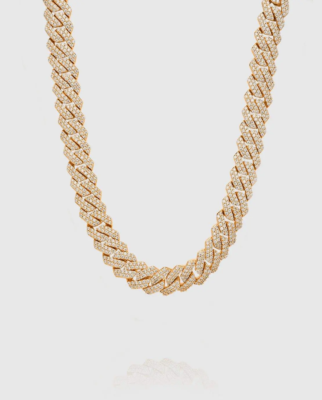 10mm Diamond Prong Link Chain - Gold - Image 4