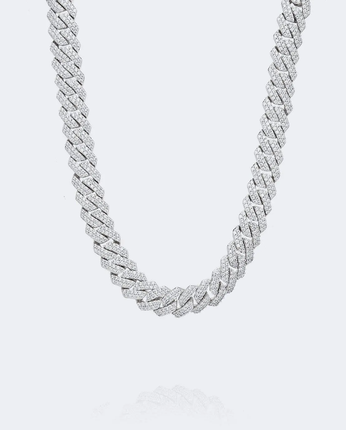 10mm Diamond Prong Link Chain - White Gold - Image 4