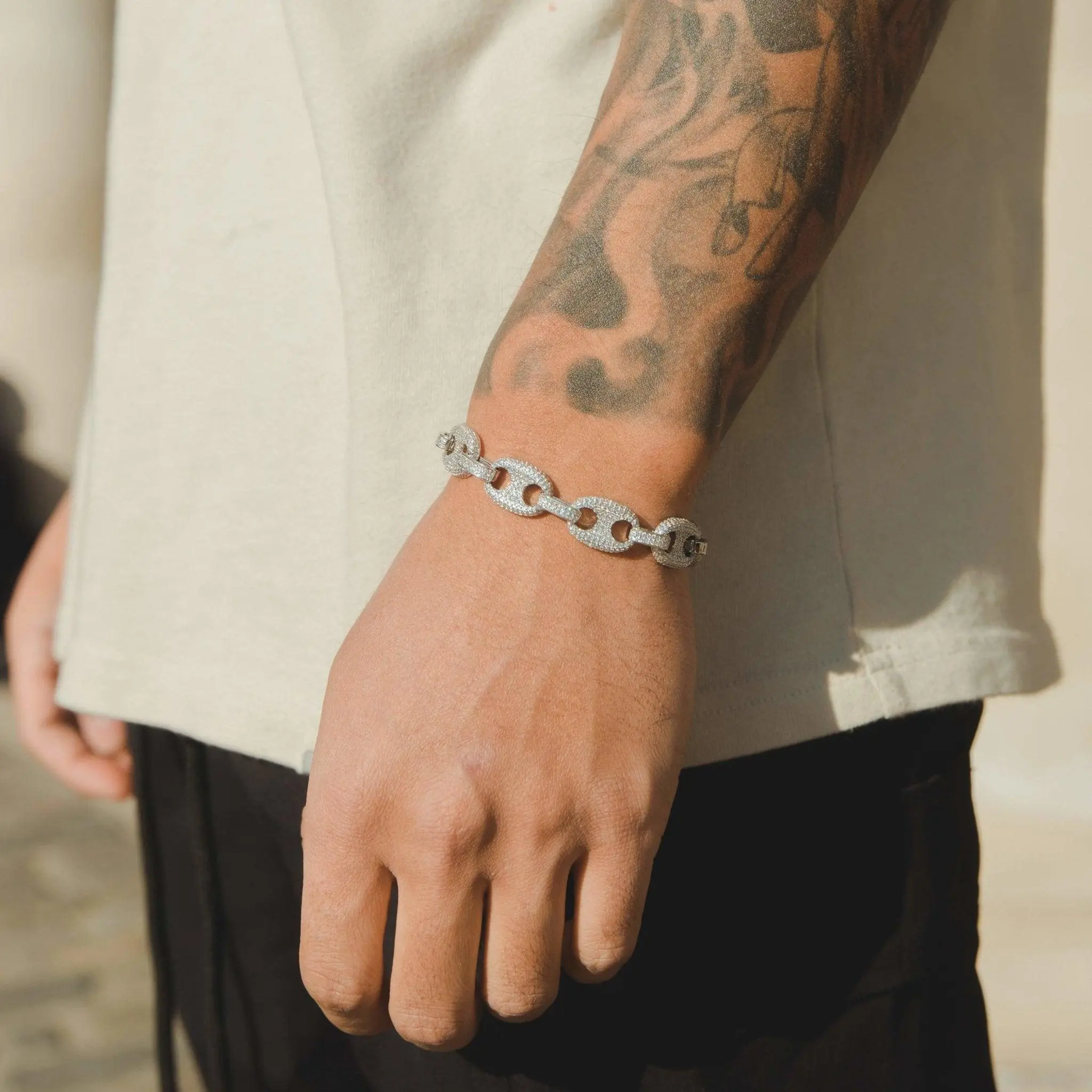 12mm Iced Mariner Link Bracelet - Image 6