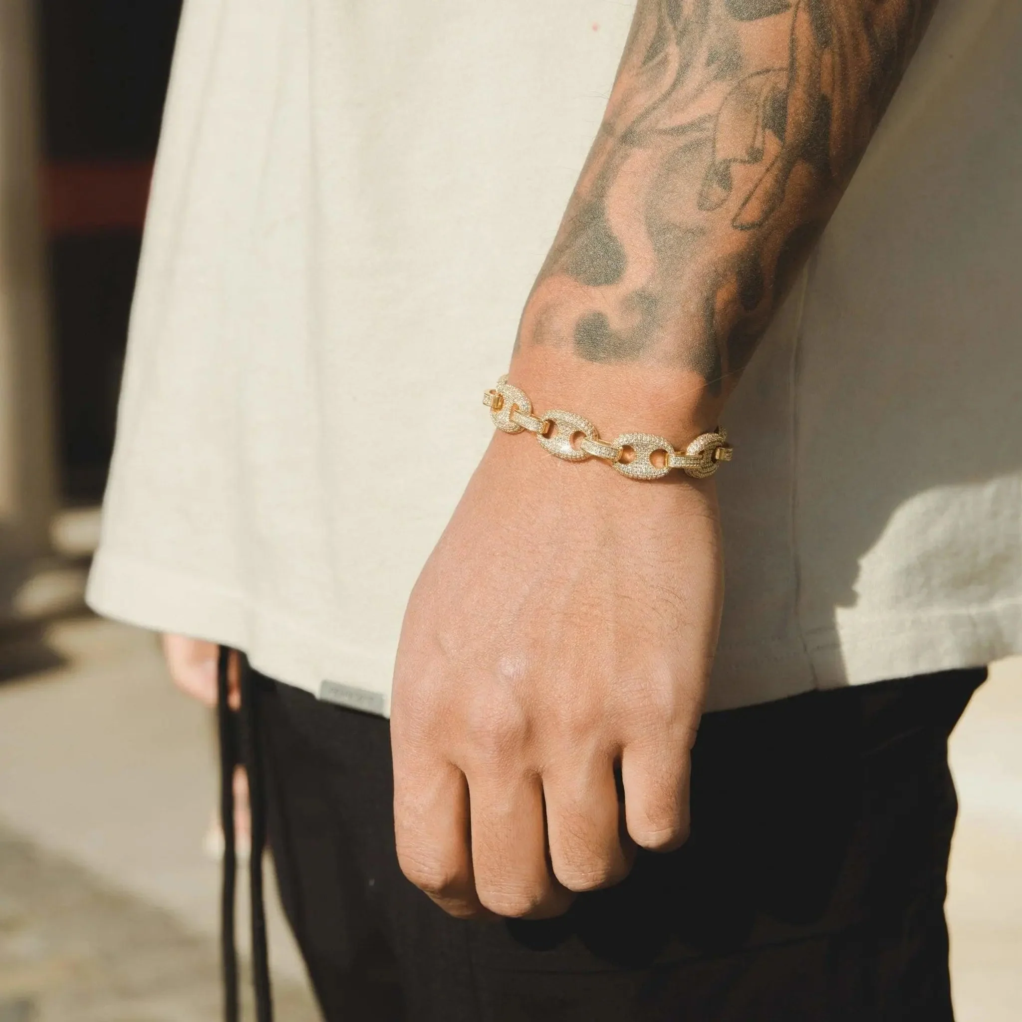 12mm Iced Mariner Link Bracelet - Image 7