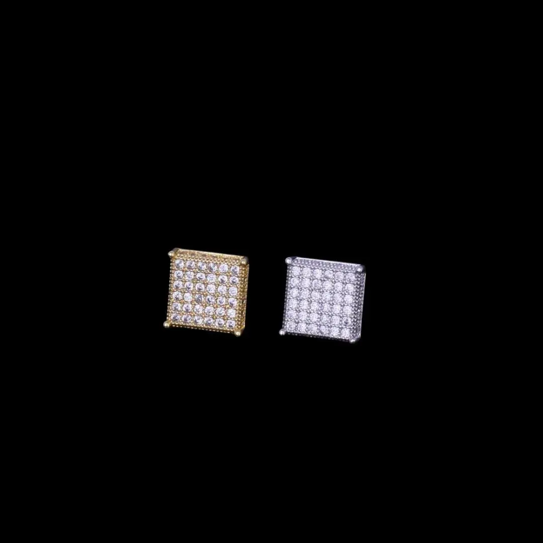 12MM Micro Paved Iced Out Stud Earrings - Image 3