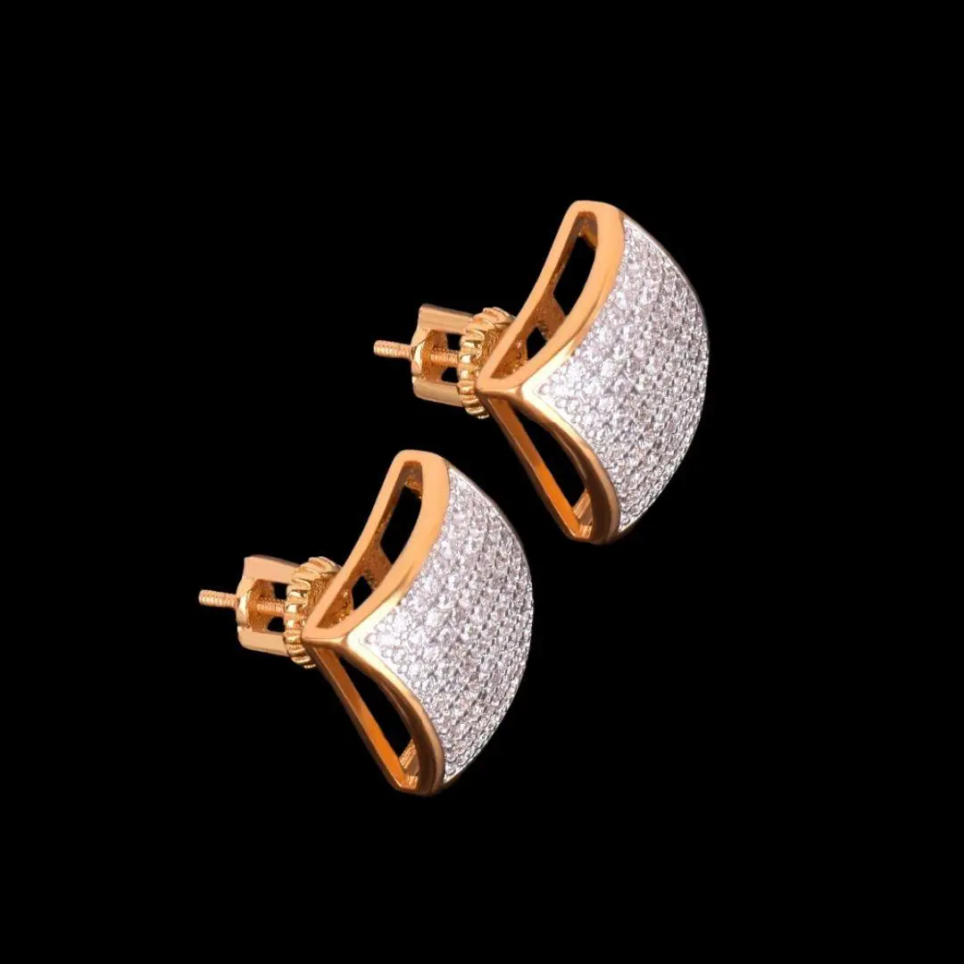 12MM Umbrella Iced Out Stud Earrings - Image 4