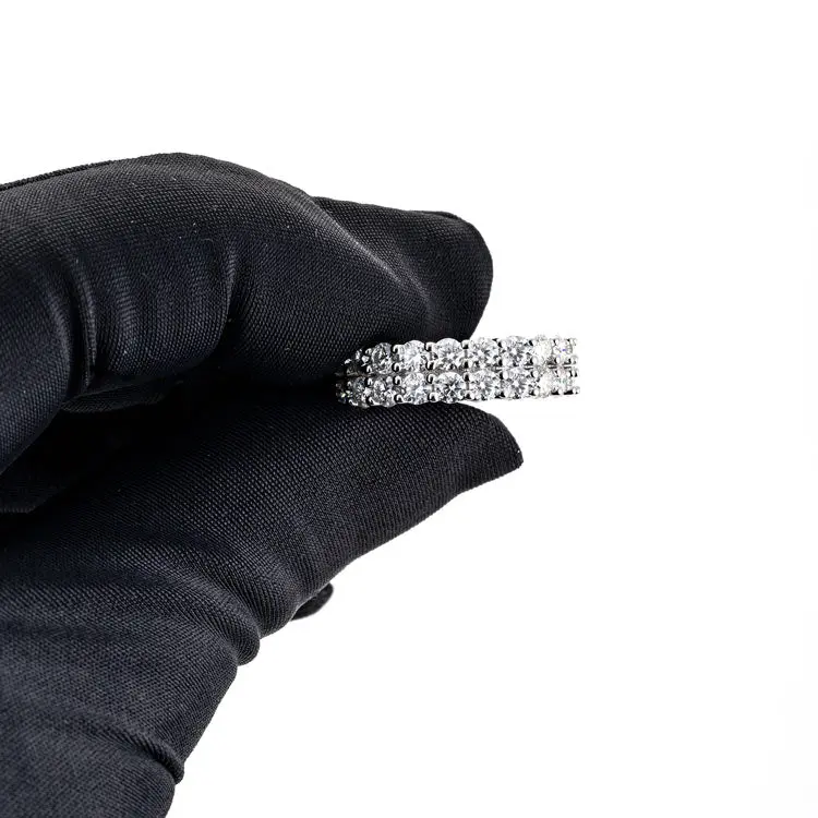 2-Row Moissanite Band Ring - Vermeil Gold - Image 4