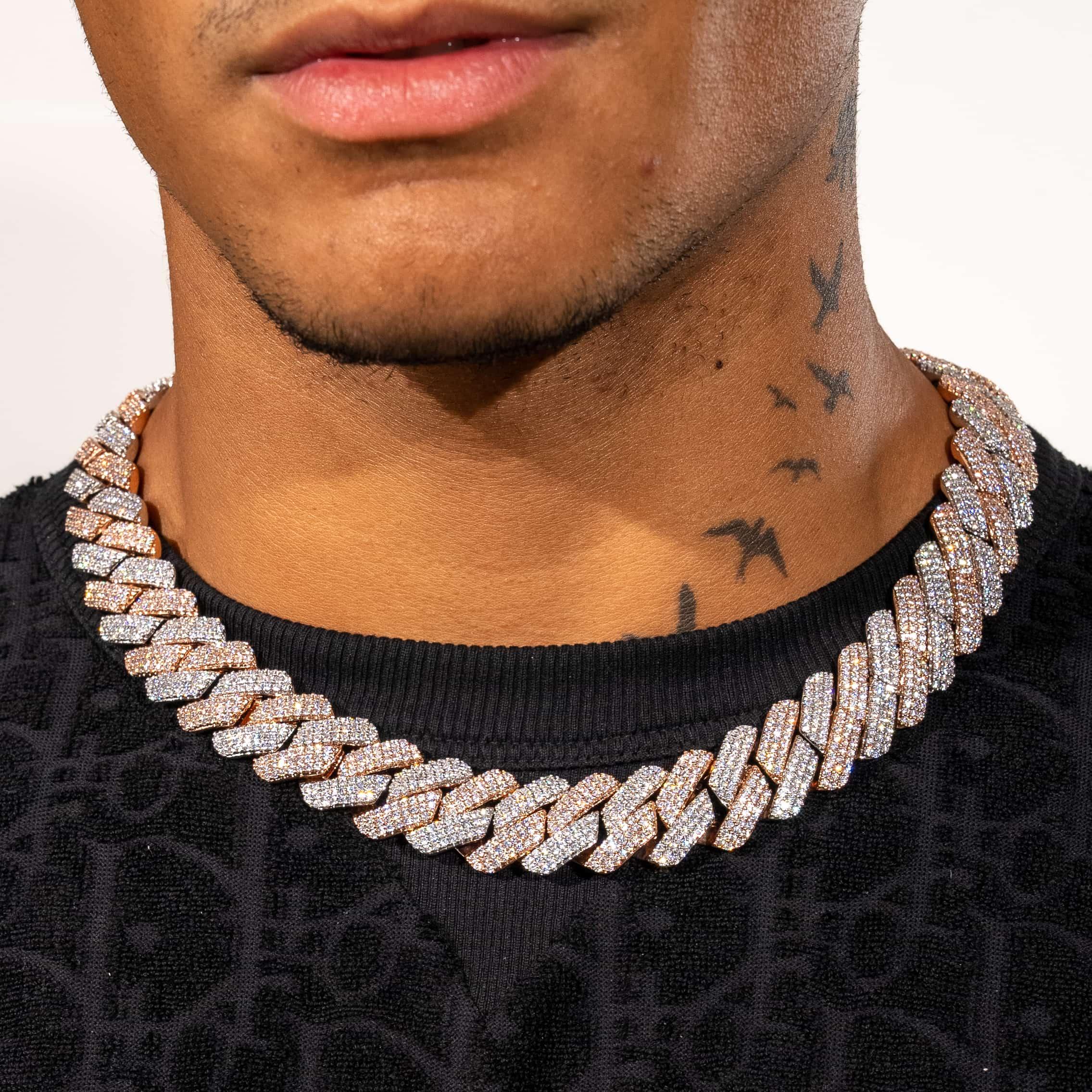 20mm Prong Cuban Chain - Two Tone - Image 3