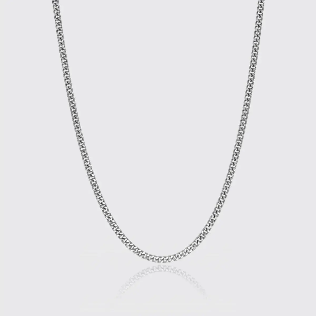3mm Miami Cuban Link Chain - White Gold - Image 2
