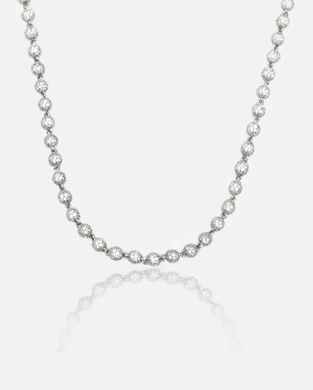 5mm Iced Ball Chain - White Gold - Image 3
