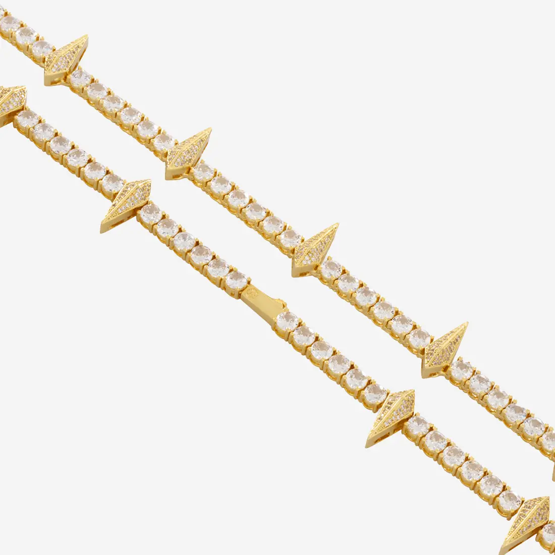 5mm Spike Tennis Chain - Gold - Image 3