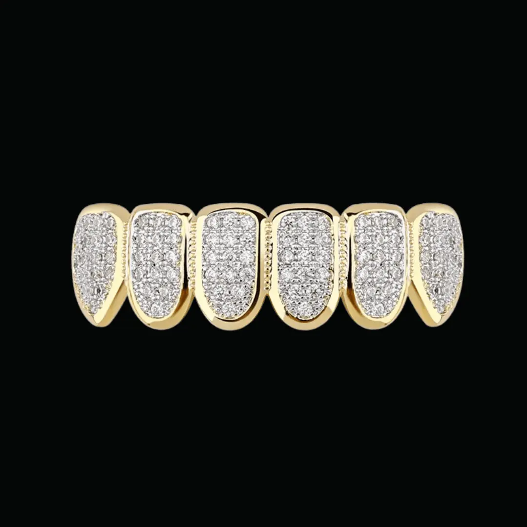 6 Top and Bottom Iced Out Grillz - Image 4