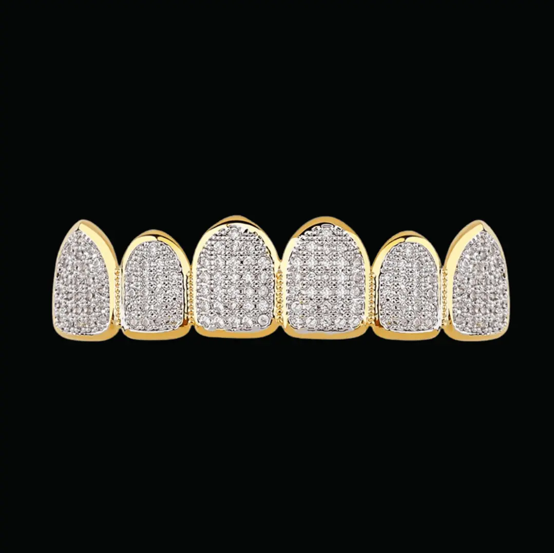 6 Top and Bottom Iced Out Grillz - Image 5