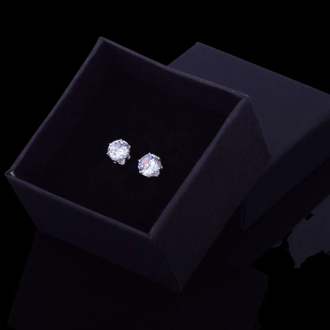 VVS Round Iced Out Stud Earrings - Image 3