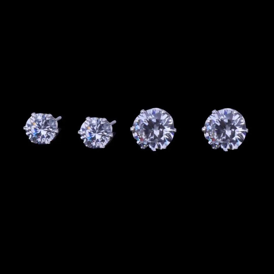 VVS Round Iced Out Stud Earrings - Image 4