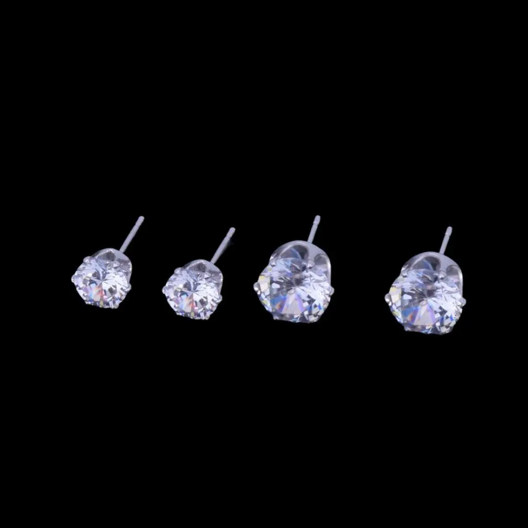 VVS Round Iced Out Stud Earrings - Image 5