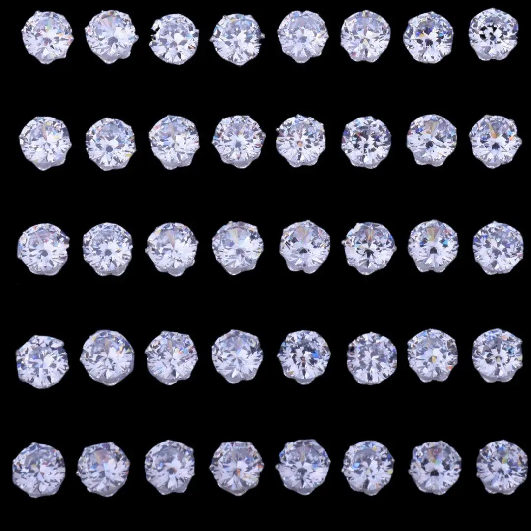 VVS Round Iced Out Stud Earrings - Image 6