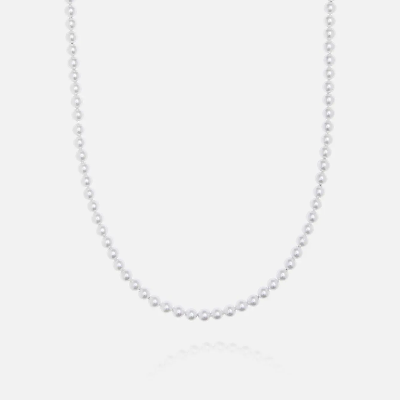 6mm Pearl Necklace - White Gold - Image 3