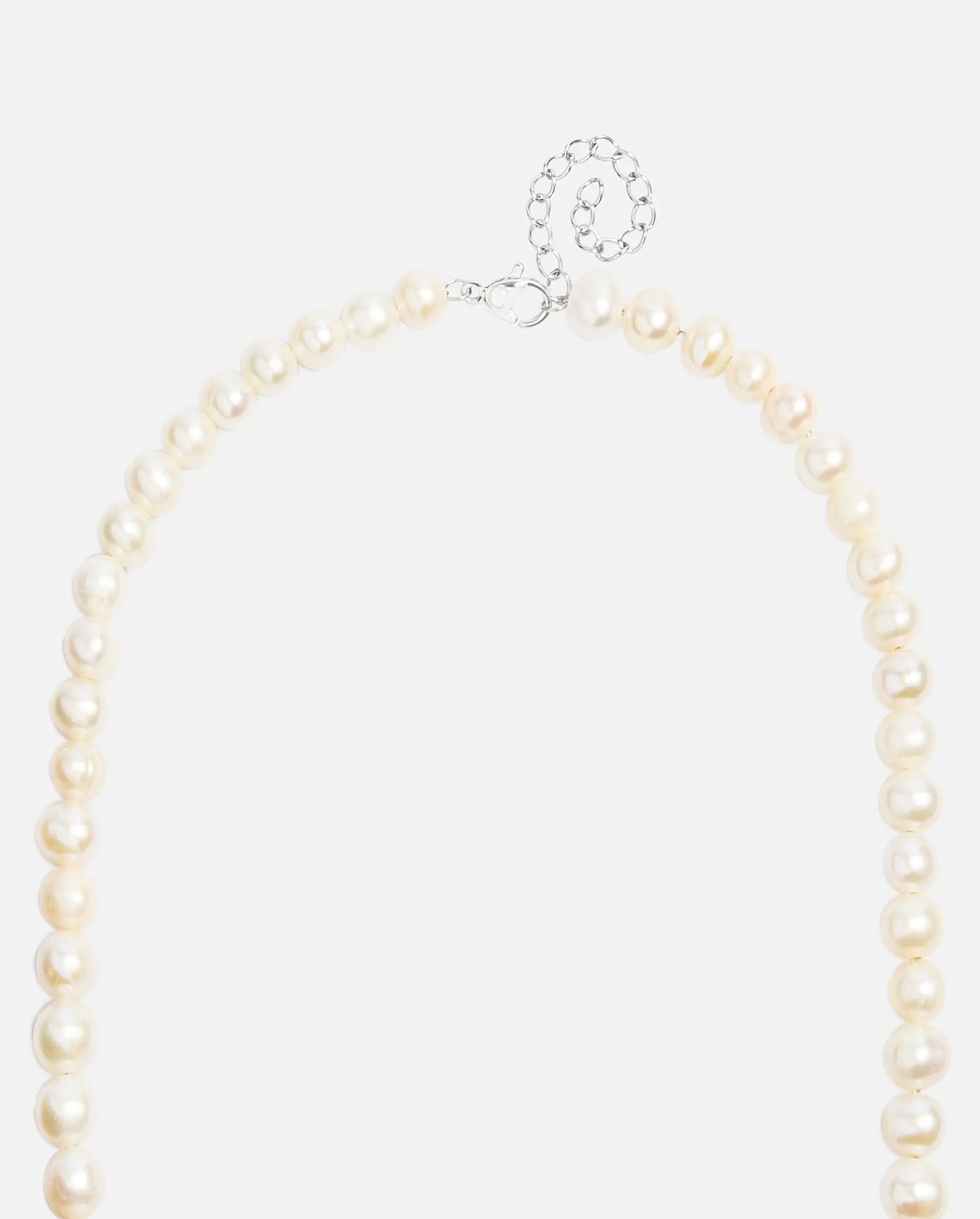 6mm Pearl + Padlock Necklace - Image 4