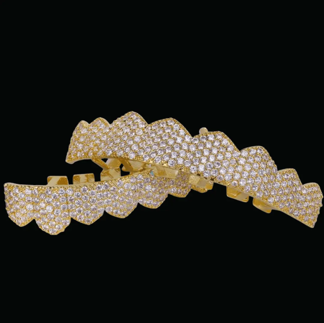 8 Teeth Fang Mouth Iced Out Grillz - Image 4