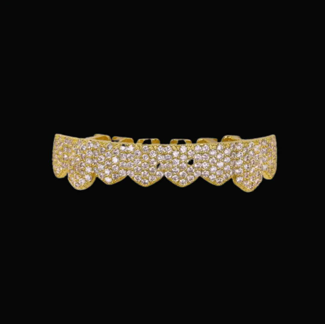 8 Teeth Fang Mouth Iced Out Grillz - Image 5