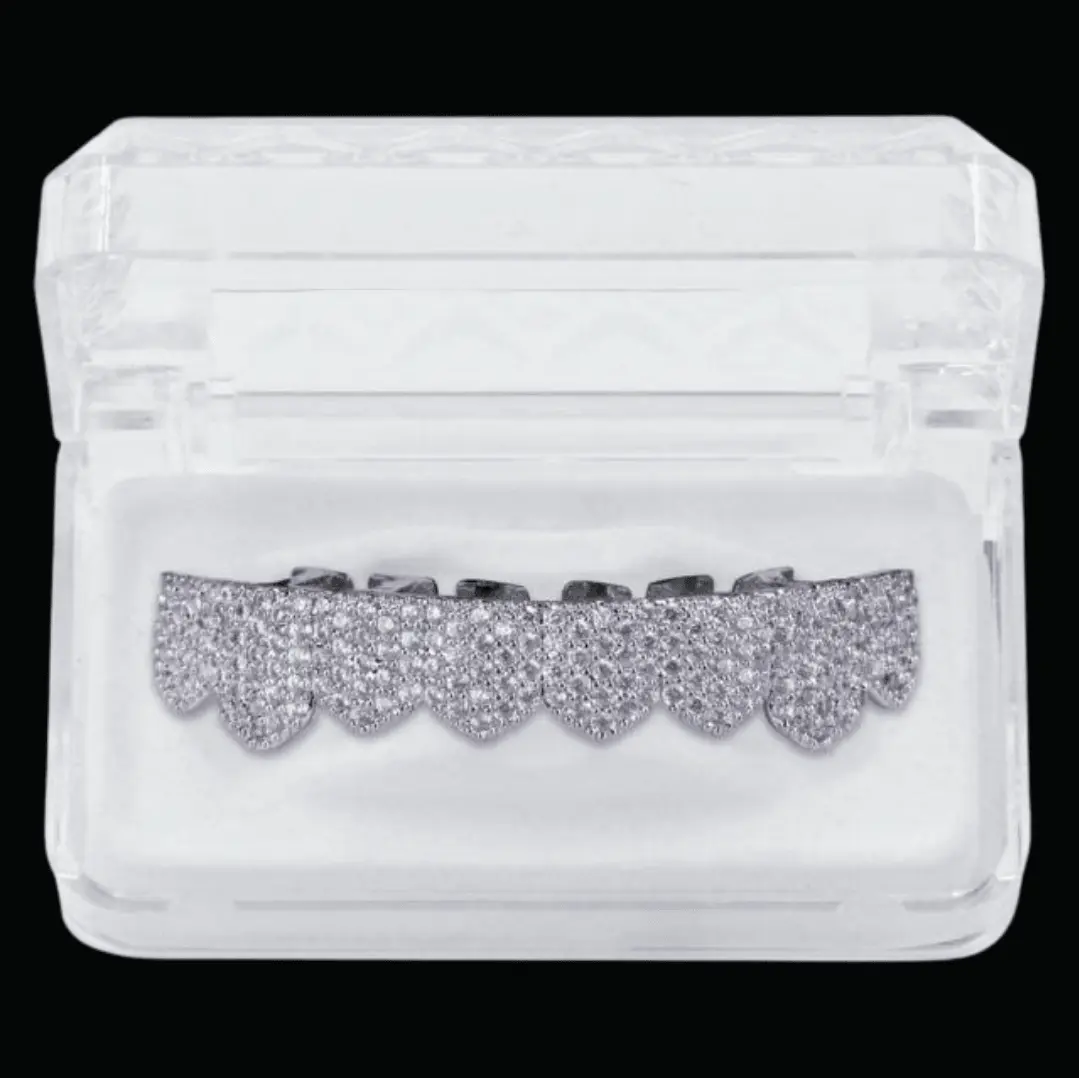 8 Teeth Fang Mouth Iced Out Grillz - Image 6