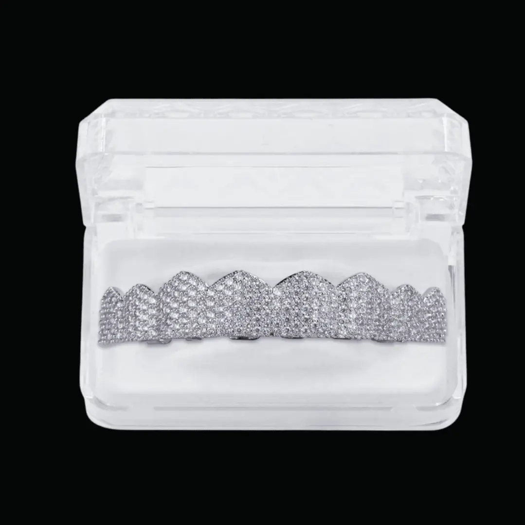 8 Teeth Fang Mouth Iced Out Grillz - Image 8