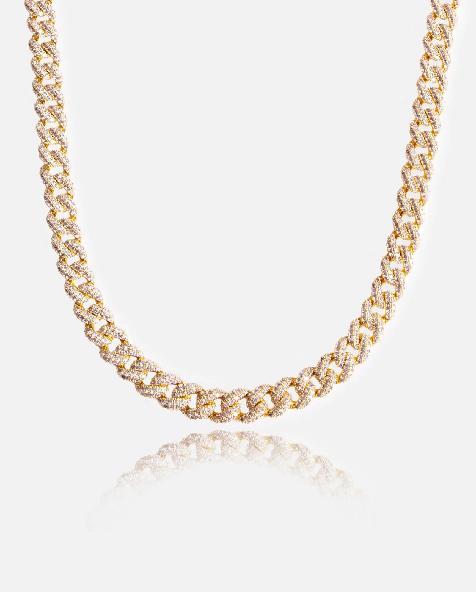 8mm Iced Cuban Link Chain - Gold - Image 3