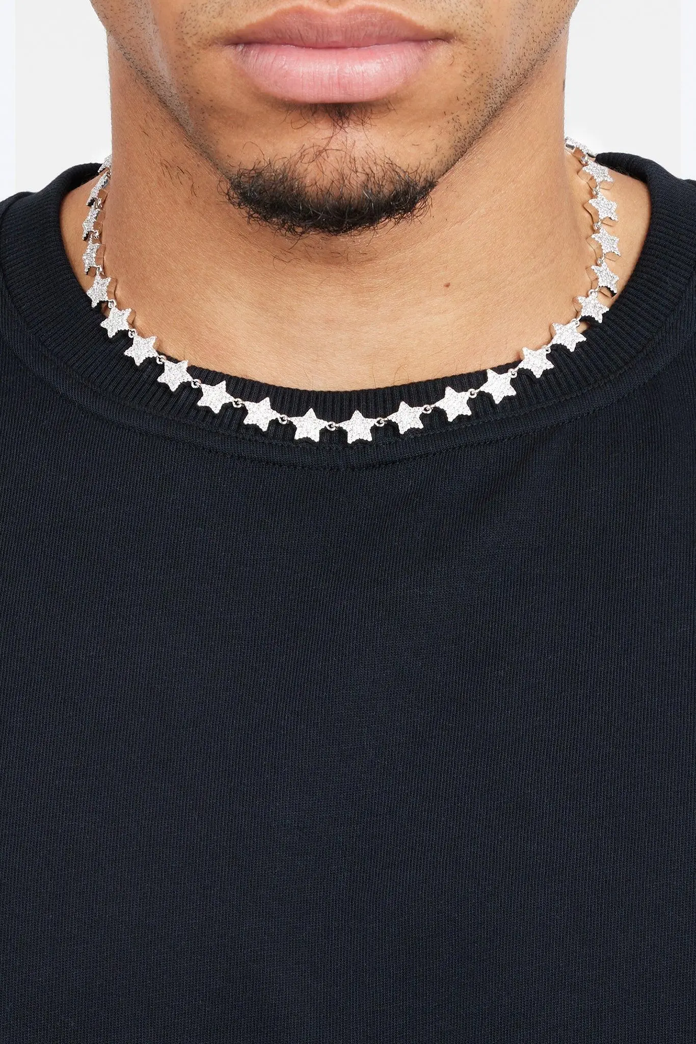 8MM ICED STAR CHAIN - WHITE GOLD - Image 2