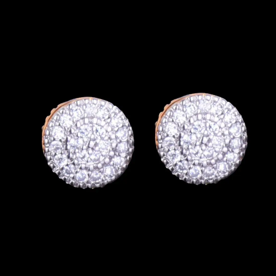 8MM Round Cut Iced Out Stud Earrings - Image 4