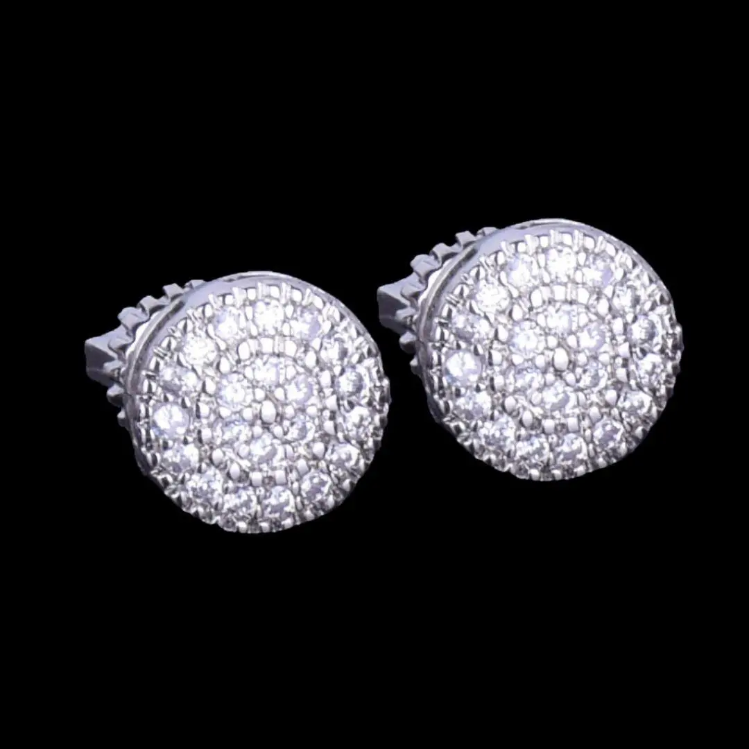 8MM Round Cut Iced Out Stud Earrings - Image 5