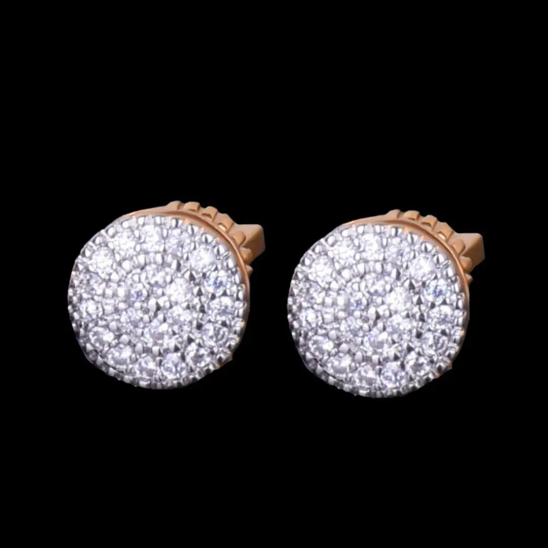 8MM Round Cut Iced Out Stud Earrings - Image 6
