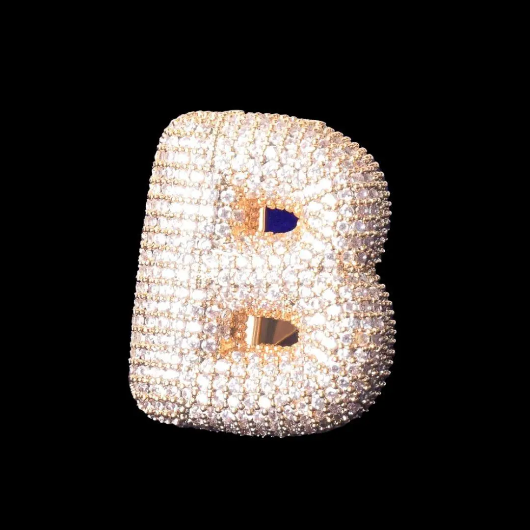 A-Z Initial Custom Letter Iced Out Ring - Image 5