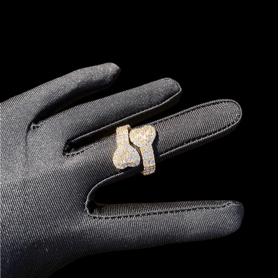 Double Heart Iced Out Ring - Image 4