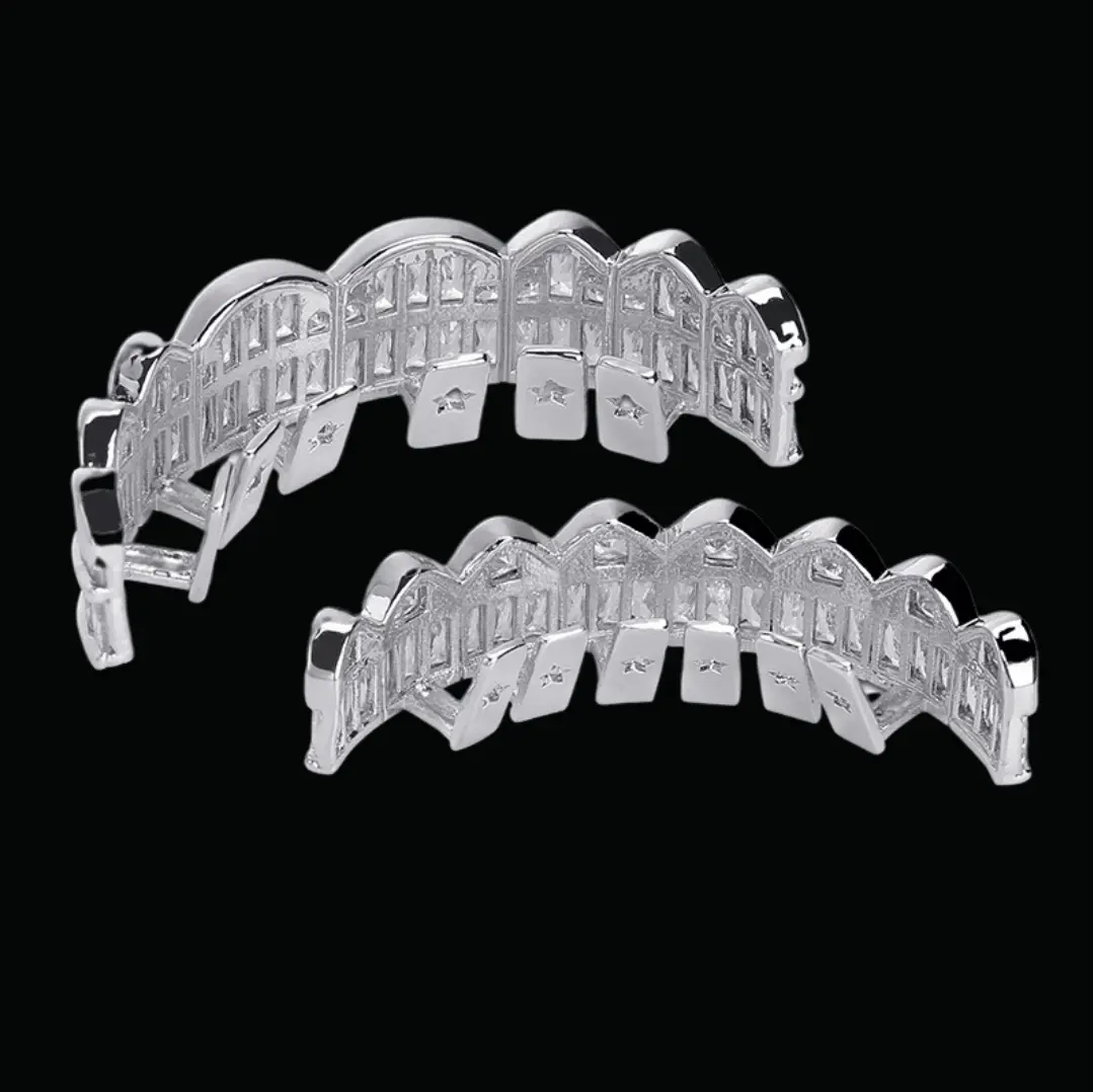 Baguette Iced Out Diamond Grillz - Image 3