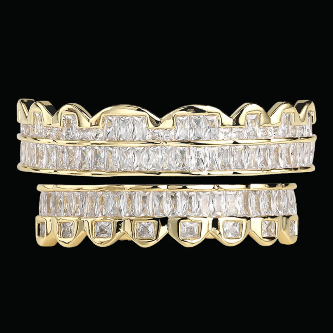Baguette Iced Out Diamond Grillz - Image 4