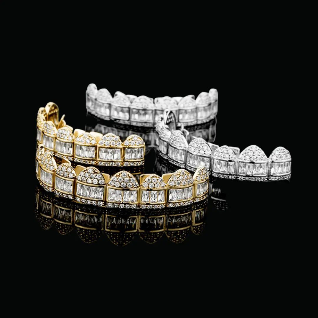 Baguette Paved Setting Iced Out Grillz - Image 4