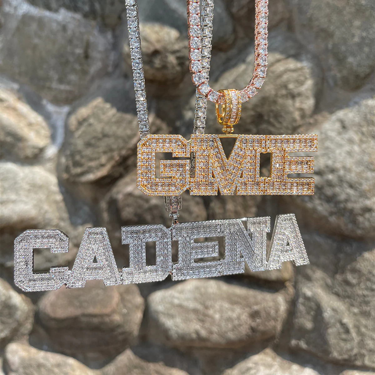 Baguette VVS Custom Letter Pendant - White Gold - Image 4