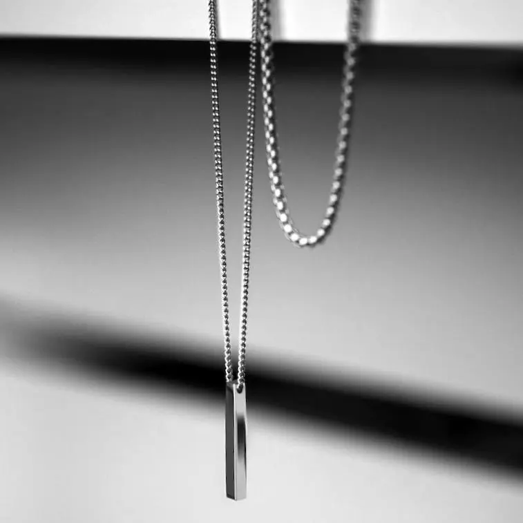 Bar Necklace Set - White Gold - Image 3