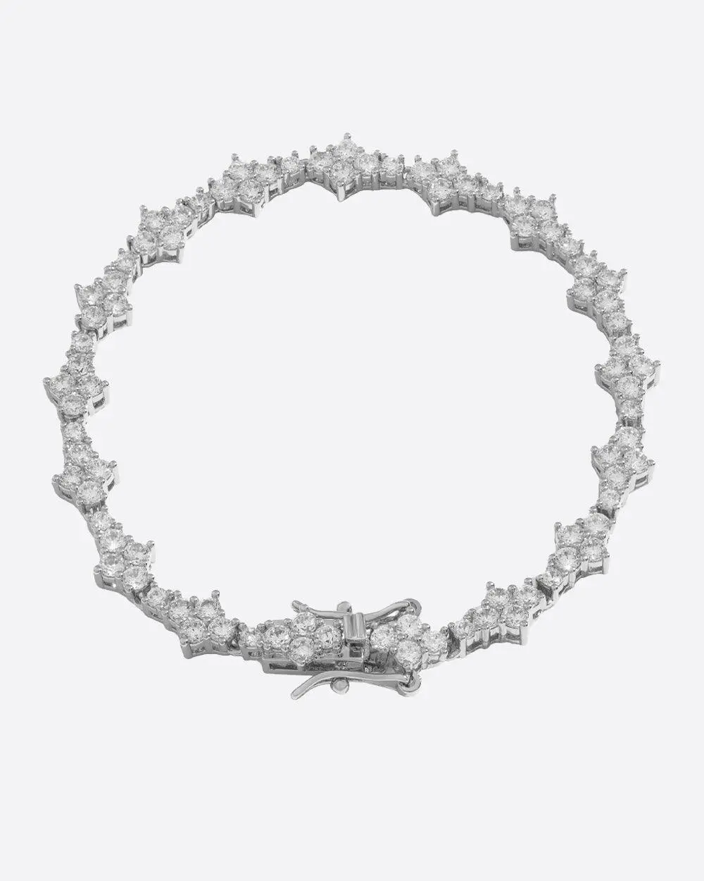 Comb Tennis Bracelet - White Gold - Image 5