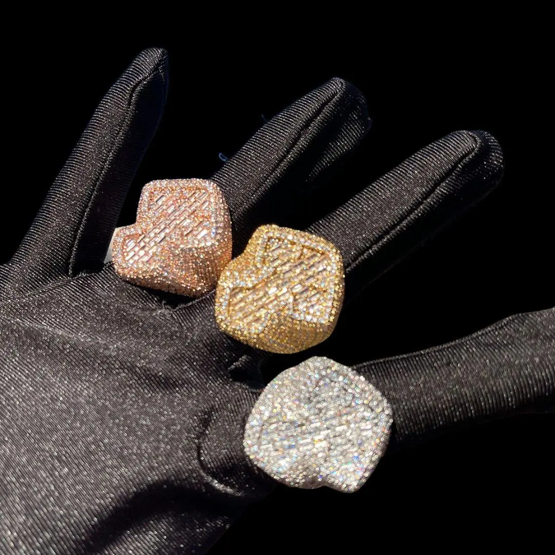Cross Baguette Iced Out Ring - Image 2