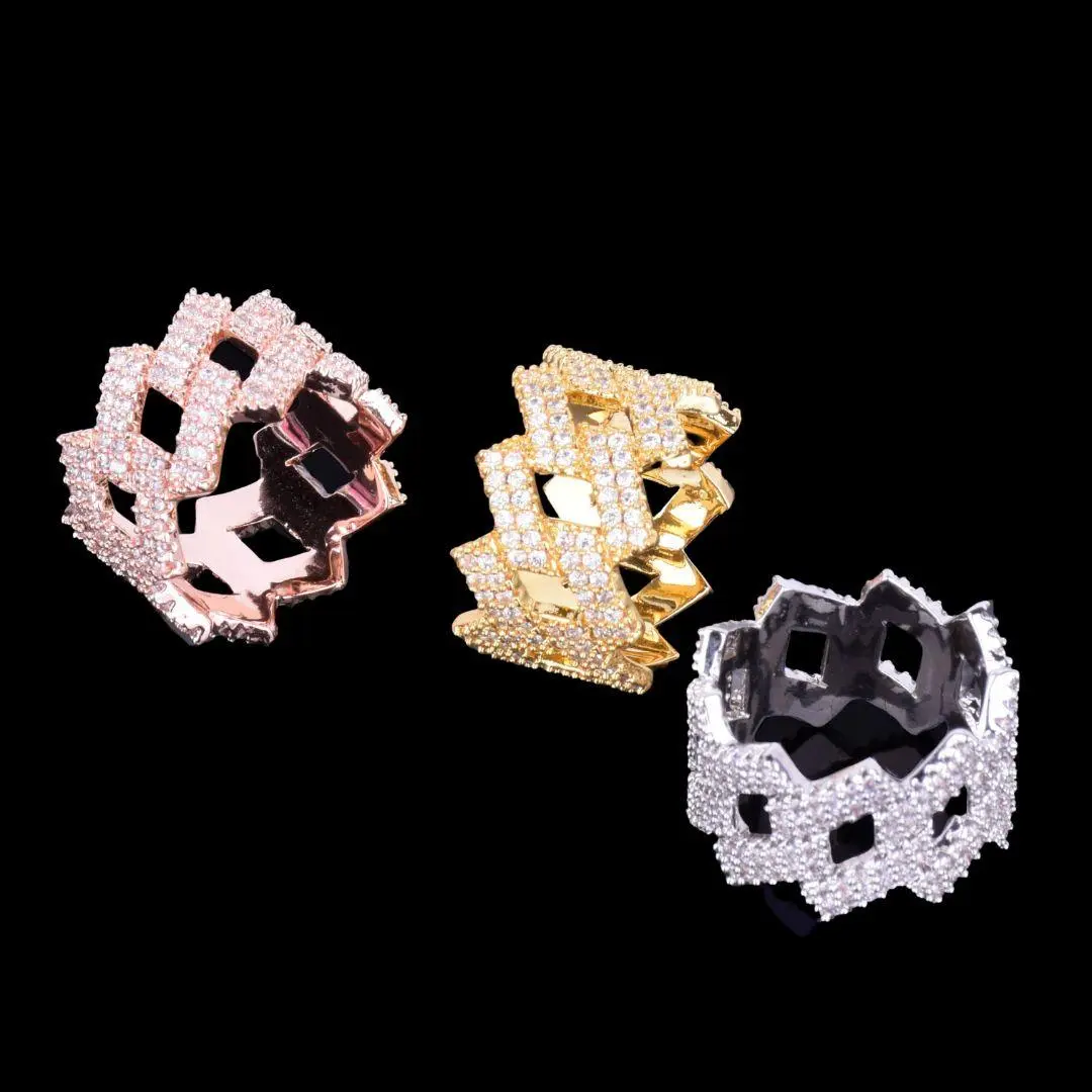 Crown Miami Cuban Link Iced Out Ring - Image 2