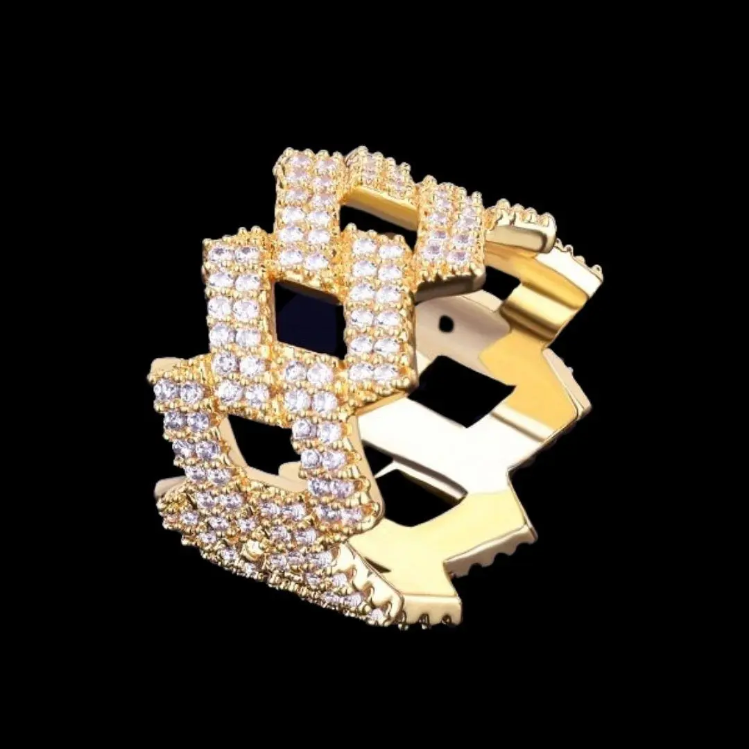 Crown Miami Cuban Link Iced Out Ring - Image 3