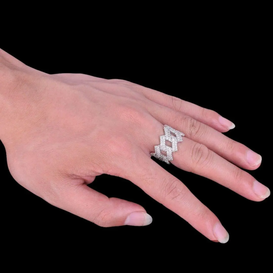 Crown Miami Cuban Link Iced Out Ring - Image 9