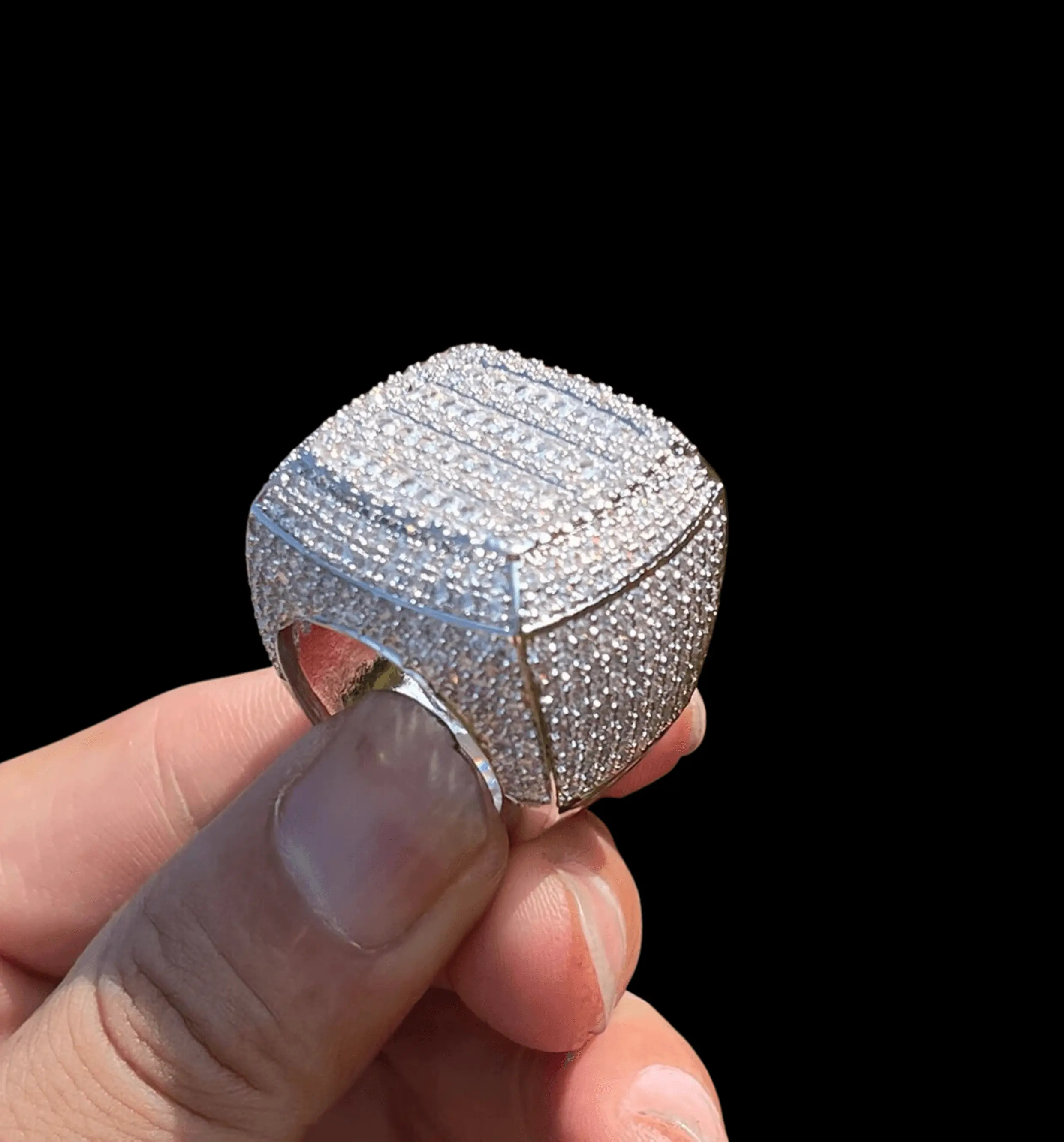 Cushion Prong Baguette Top Iced Out Ring - Image 2