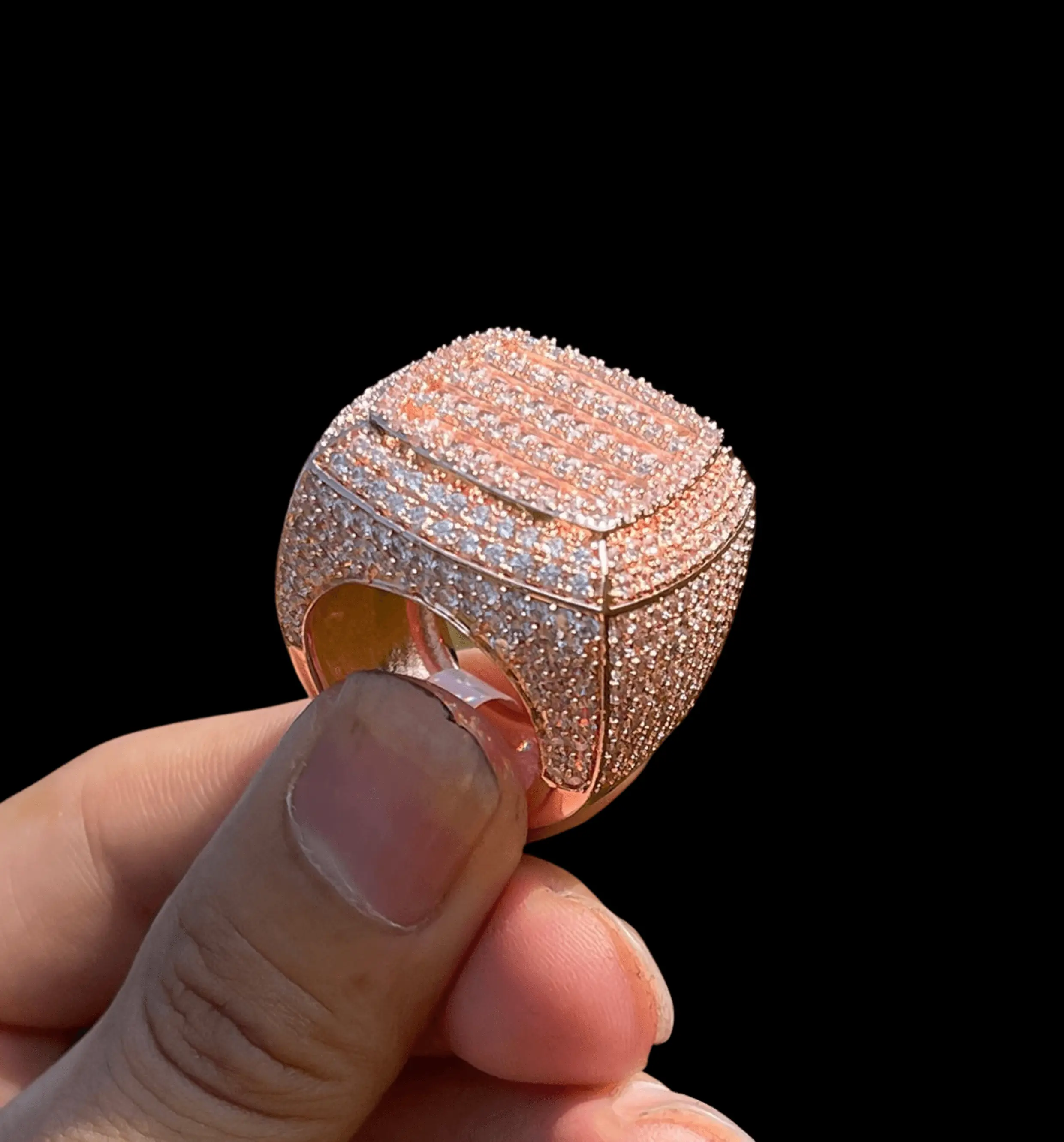 Cushion Prong Baguette Top Iced Out Ring - Image 3
