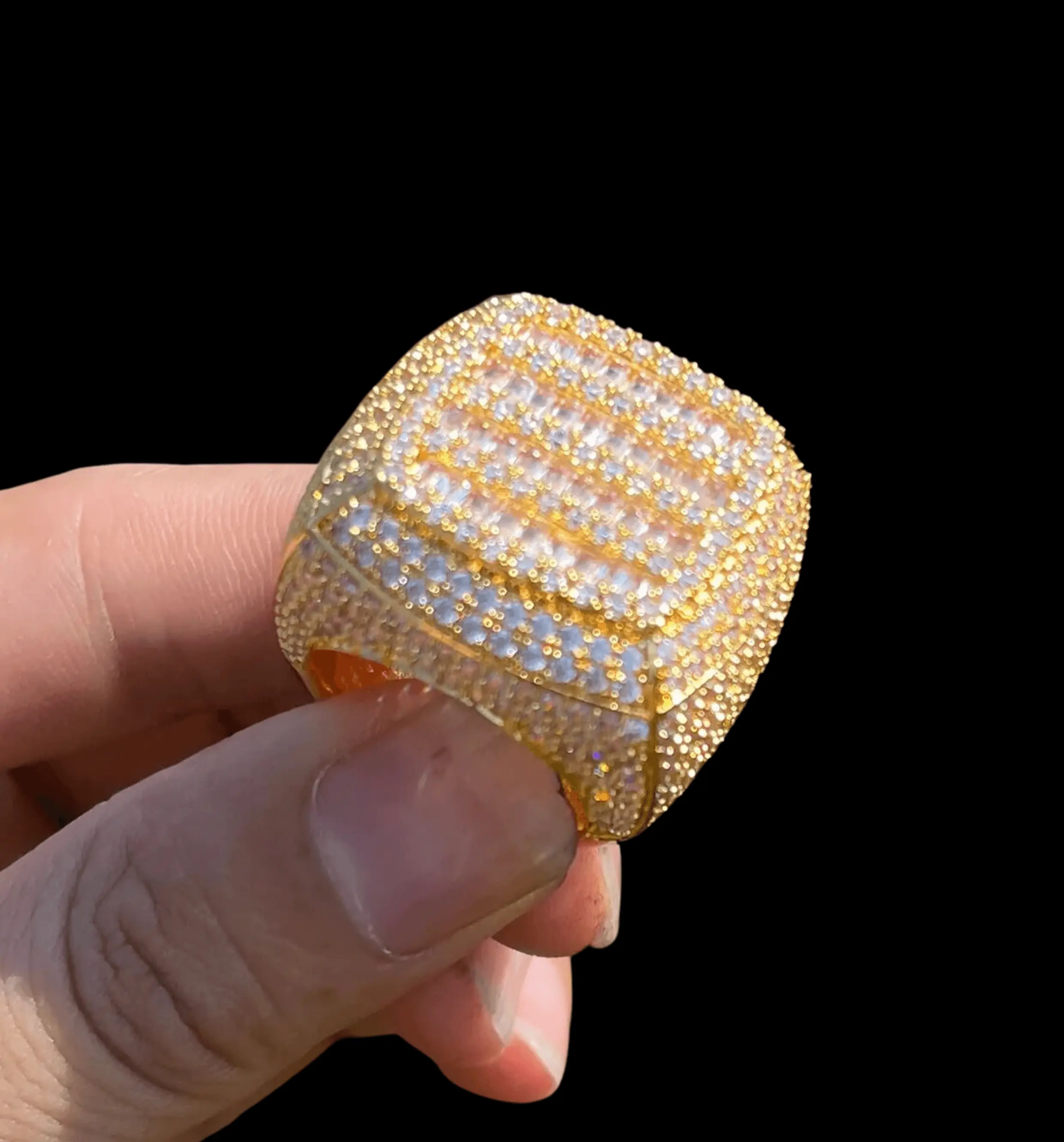 Cushion Prong Baguette Top Iced Out Ring - Image 4
