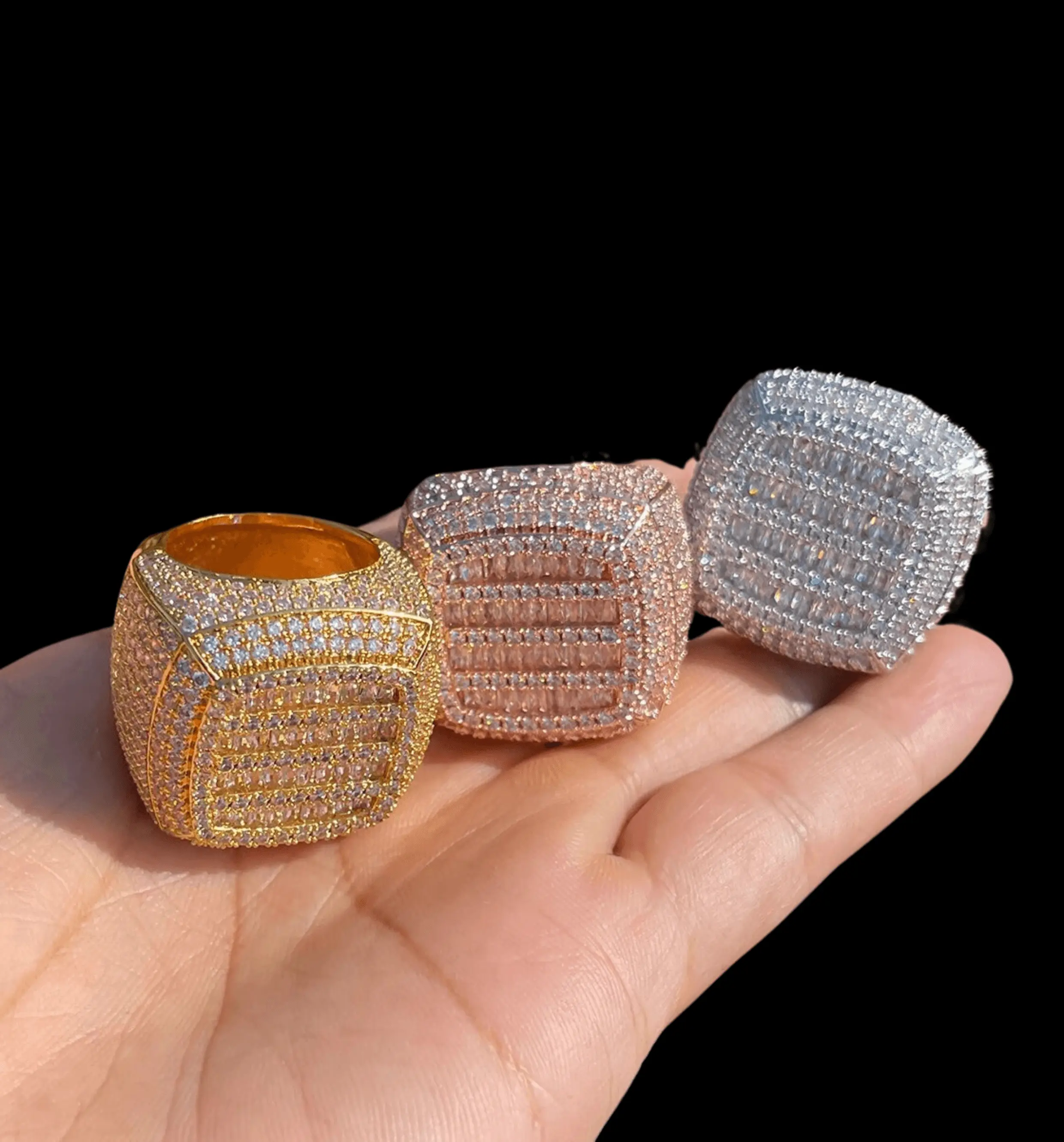 Cushion Prong Baguette Top Iced Out Ring - Image 5
