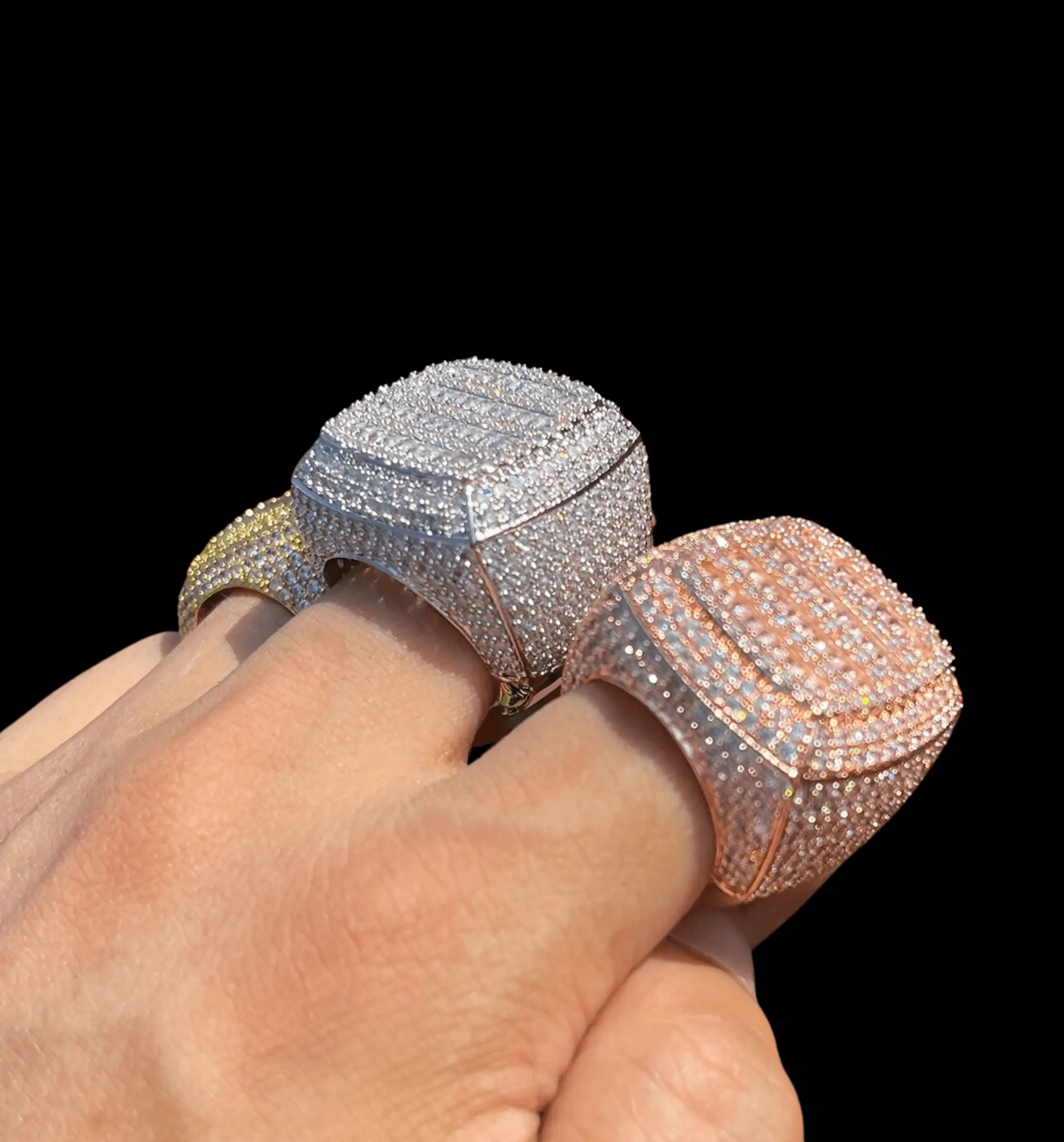 Cushion Prong Baguette Top Iced Out Ring - Image 7