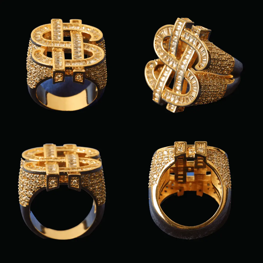 Dollar Sign Iced Out Ring - Image 2