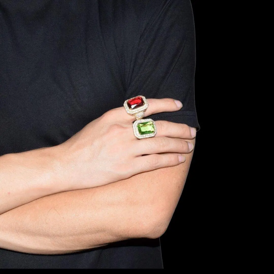 Emerald Stones Iced Out Ring - Image 10