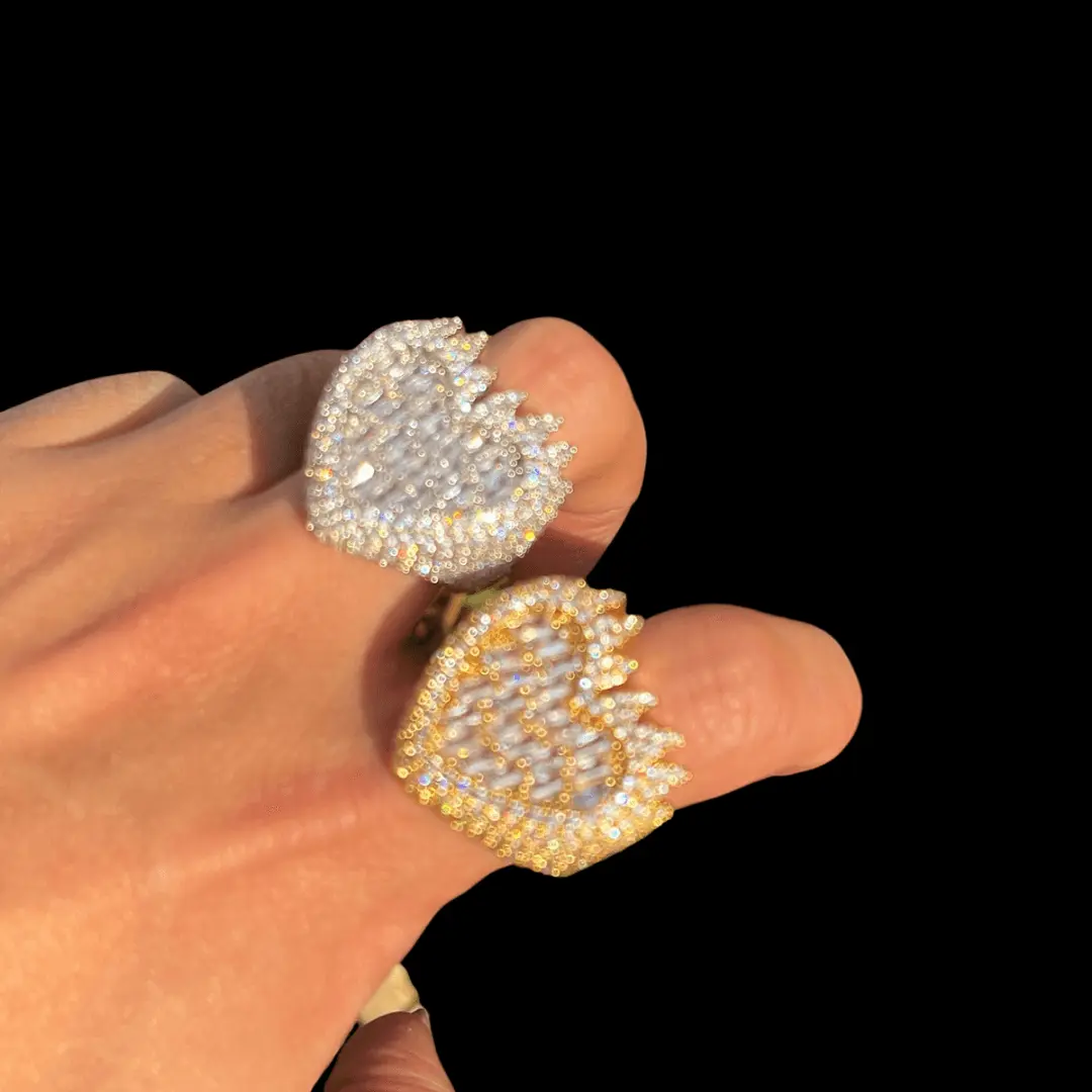 Flamy Heart Iced Out Ring - Image 6