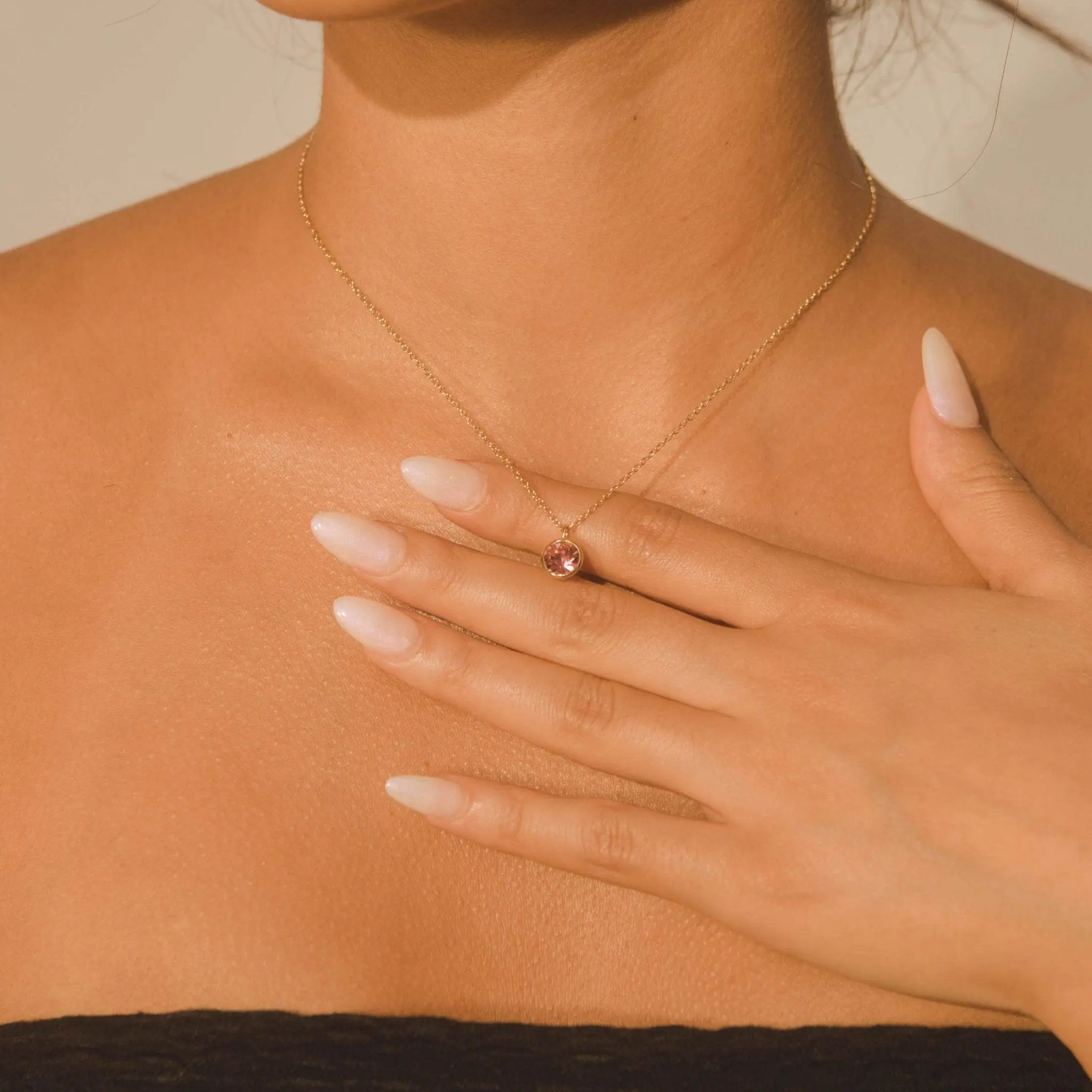 Gemstone Necklace - Light Amethyst - Image 2