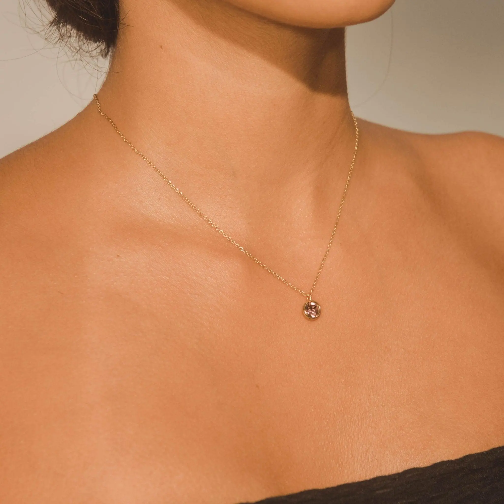 Gemstone Necklace - Light Amethyst - Image 3